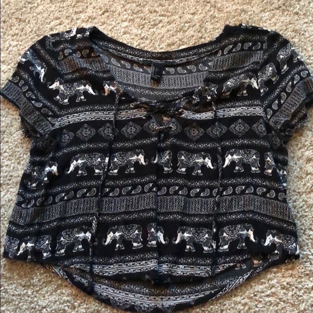 Cute elephant design crop top